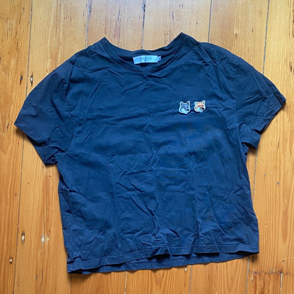 MAISON KITSUNE Charcoal Gray T-Shirt